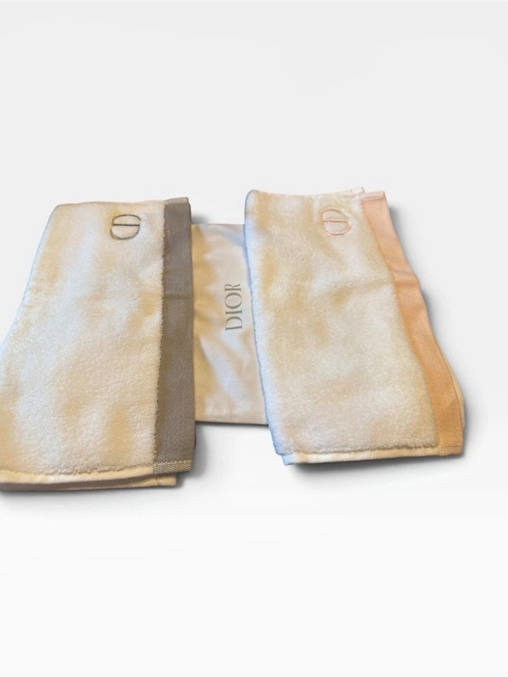Christian Dior Towel and Pouch Set in White